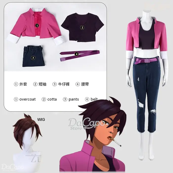Perruque et tenues de cosplay Invisigal Courtney pour jeu de rôle