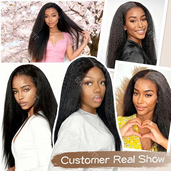 Cheveux humains Remy pré-séparés sans nœuds, style Kinky Straight, pour crochet, légers et réutilisa