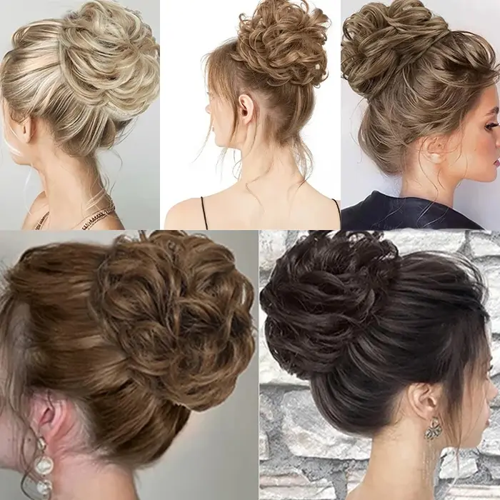 Chignon synthétique en désordre