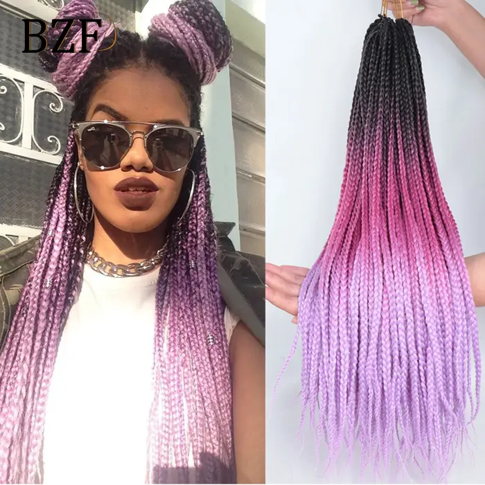 Extensions de Tresses Synthétiques Grises au Crochet pour Femme, Tresses de Déesse Bleues Pré-Bouclé
