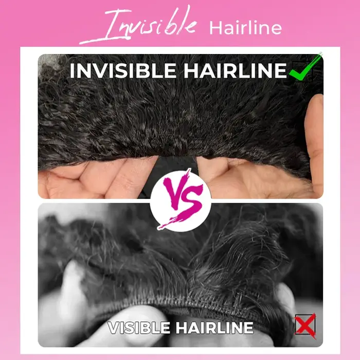 Perruques sans colle 300% en cheveux humains