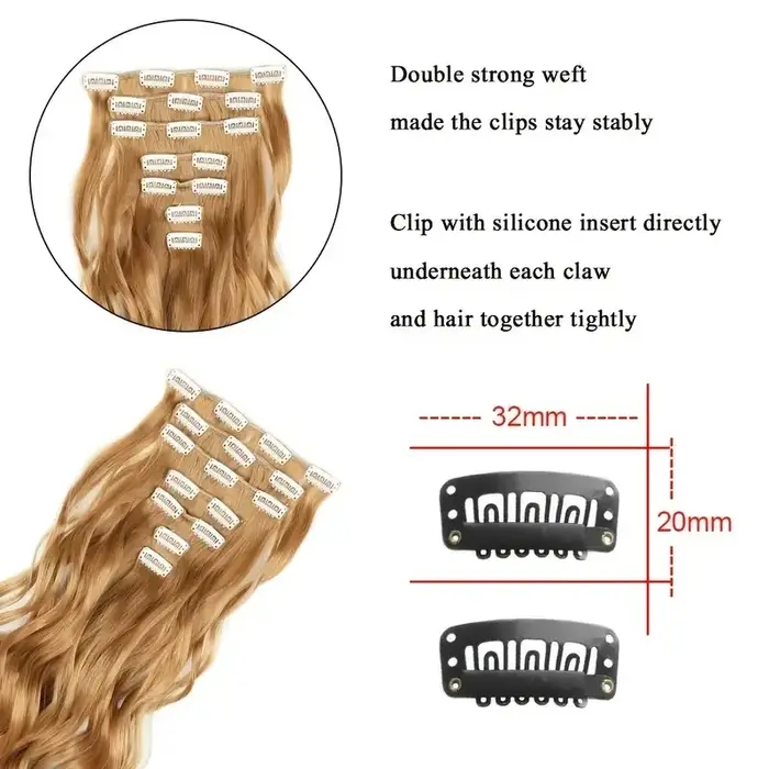 Extensions capillaires synthétiques à clips