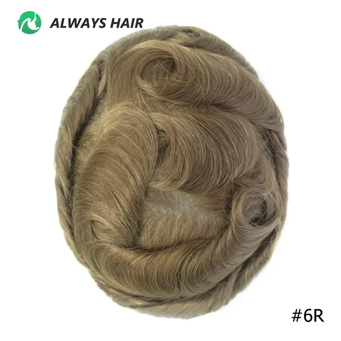 Perruque pour homme, postiche en boucle en V