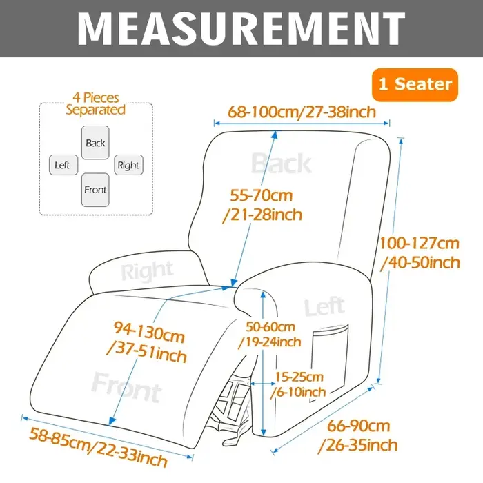 Housses de chaise inclinable extensibles 4 pièces