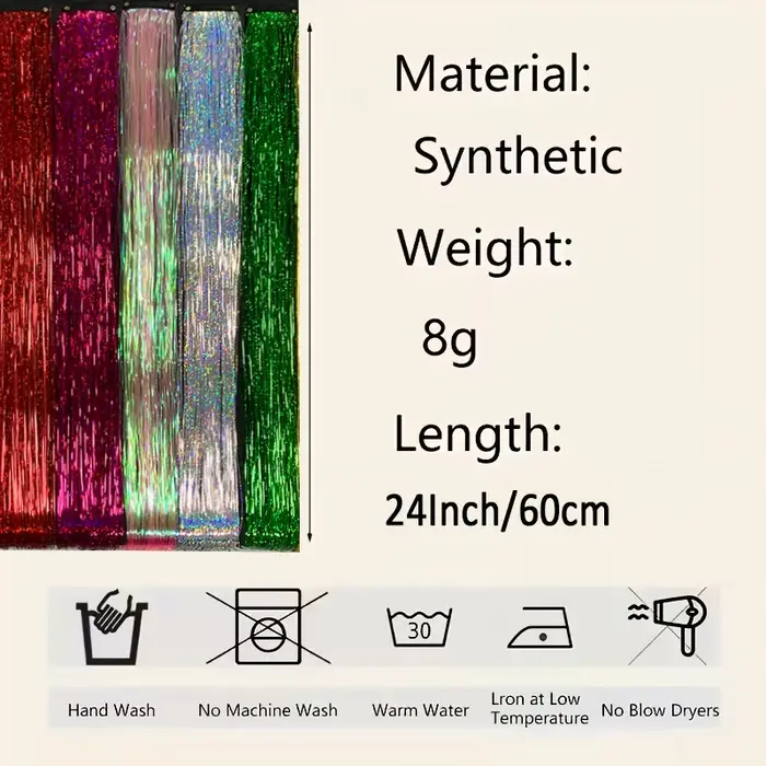 Extensions de cheveux synthétiques colorées au laser de 24 pouces