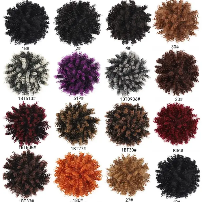 Jeedou Chignon Afro bouffant africain bouclés beignet cheveux