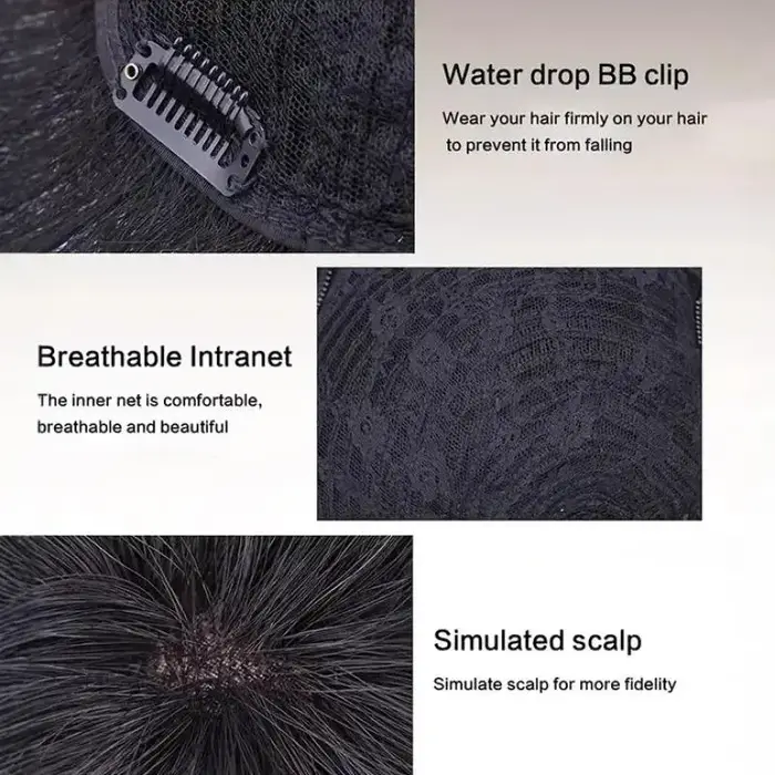 Pince à cheveux synthétique à fausse frange