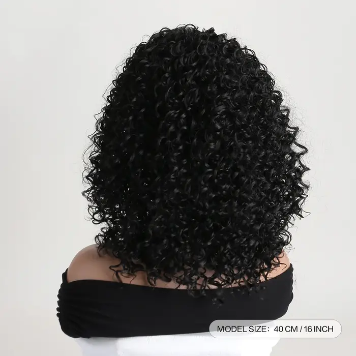 Perruques Synthétiques Naturelles Crépues et Bouclées pour Femmes Noires