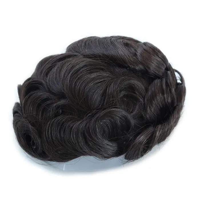Prothèse capillaire pour homme en cheveux humains indiens