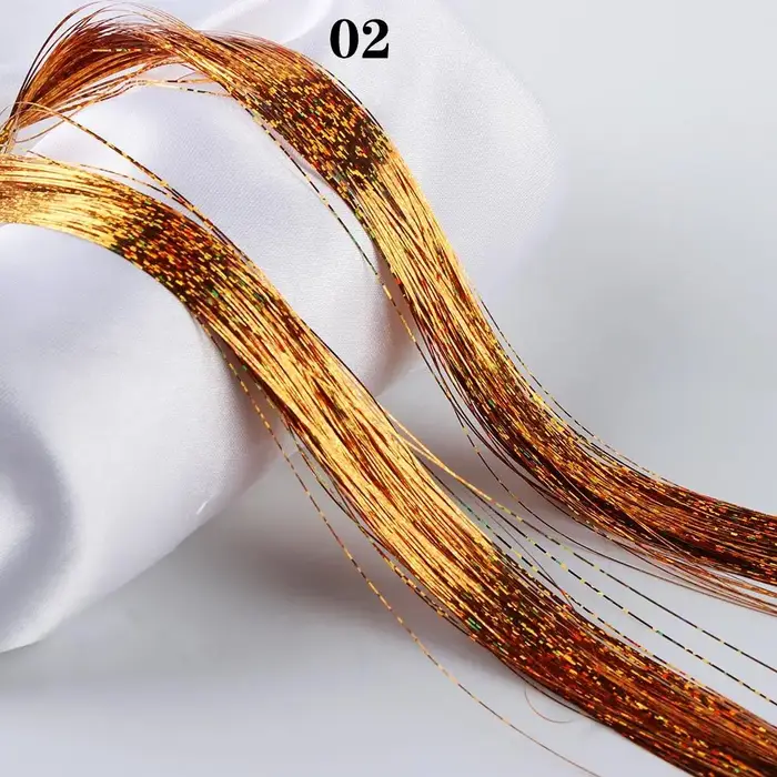 100 brins filles Streak Clubbing brillant Extension de cheveux Bling soie cheveux guirlandes paillet