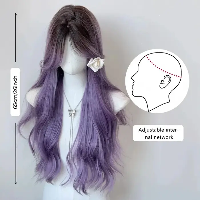 OLACARE longue vague de corps noir marron violet Cosplay perruques résistant à la chaleur perruques
