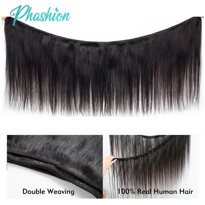 Phashion cheveux humains droits paquets 1/3 pièces/lot 30 32 pouces Remy Extensions