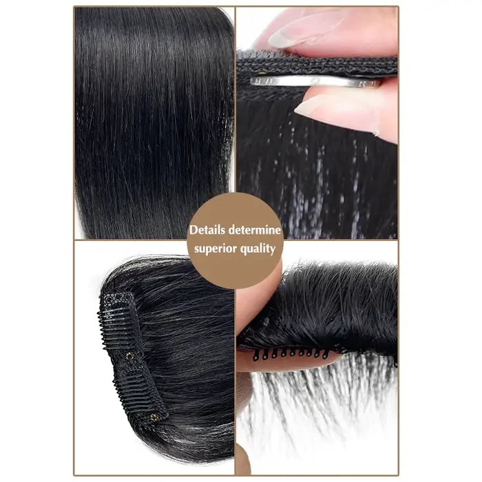 100% cheveux humains hommes 10cm