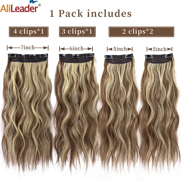 Extensions de cheveux synthétiques à clips