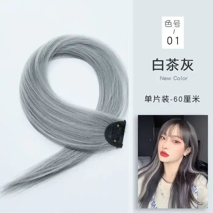 60cm Extension de cheveux pince en postiche longue droite suspendue oreille perruque pince Extension