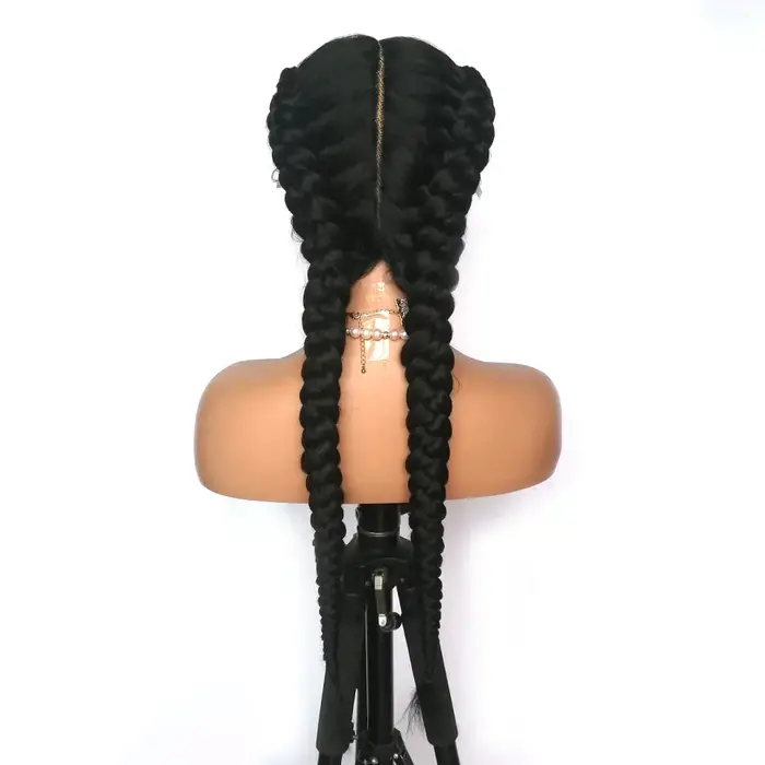 Perruque tressée 360 Lace avec cornrows et baby hair