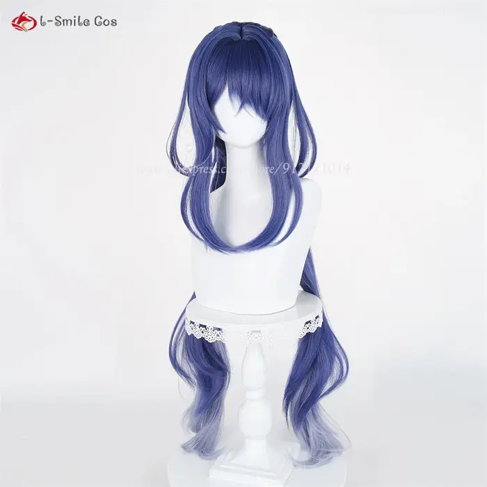 Lauma Cosplay perruque bleu dégradé 100cm perruques pour femmes Cosplay Costume Anime perruque résis