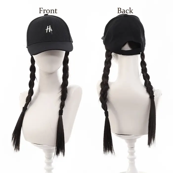 Casquette de baseball pour femme avec perruque intégrée