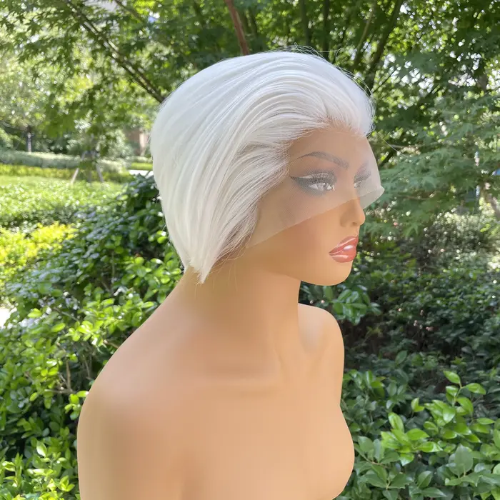 Perruque synthétique coupe Bob courte de pointe de veuve pour femme