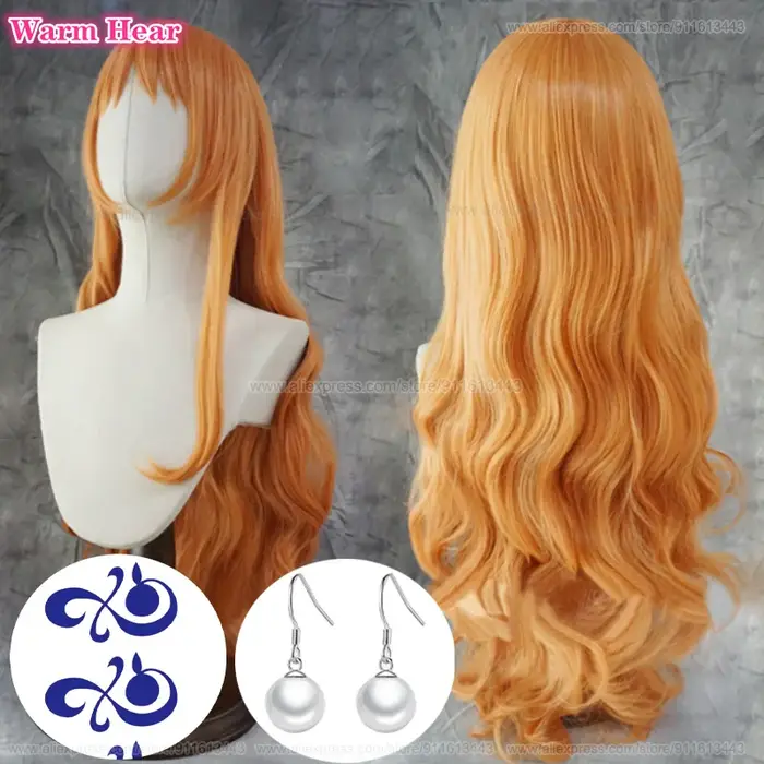 Perruque de Cosplay Anime Nami 75cm