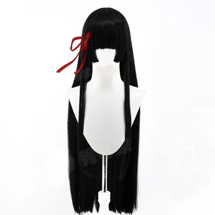Wuthering Waves Chisa Cosplay perruque Hime coupe longue droite cheveux noirs