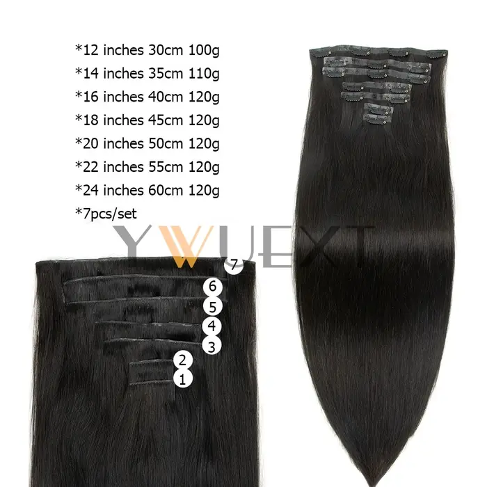 Extensions de cheveux invisibles à clipser en PU