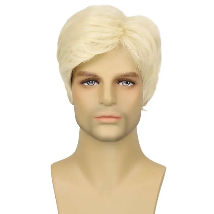 Perruque synthétique pour hommes cheveux courts perruques de remplacement