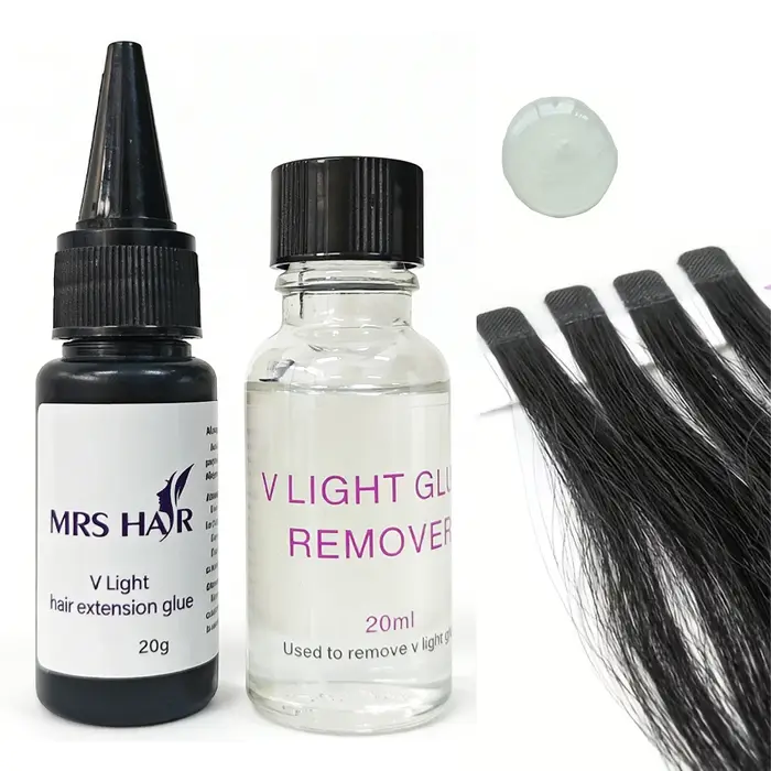 Colle pour extensions de cheveux V Light avec dissolvant 20g