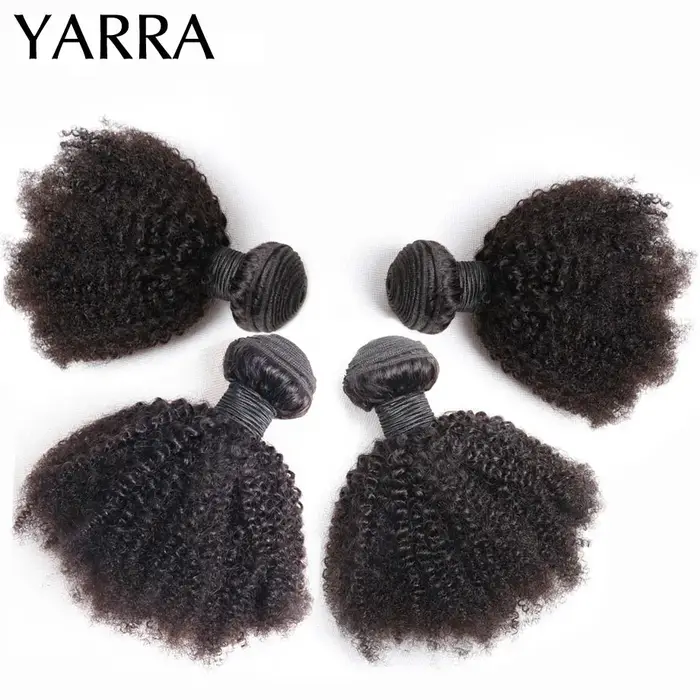YARRA brésilien Afro crépus bouclés cheveux humains paquets 4b 4c Afro crépus en vrac cheveux humains armure paquet affaire Extensions de cheveux en gros