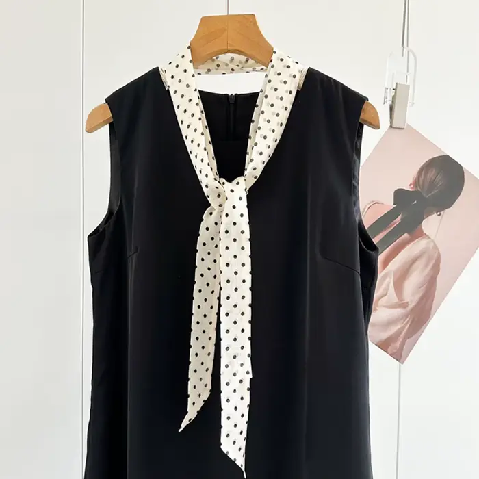 Mode point ruban foulard en soie femmes mince cou foulards dame petits châles Bandana étroit femme