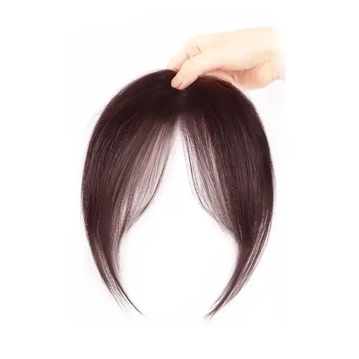 Nouvelle Frange Synthétique Naturelle Sans Couture pour Cheveux, Postiche Frontal à Raie Centrale, E