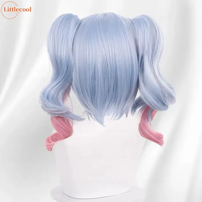 Miku lapin trou Cosplay perruque 45 cm de Long couleur mixte queues de cheval résistant à la chaleur cheveux