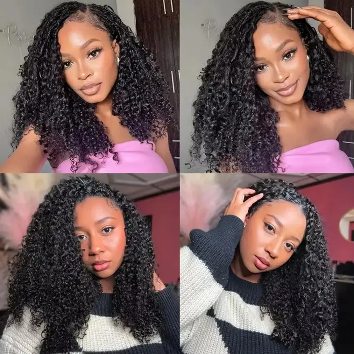 Cheveux bouclés crépus birmans pré-bouclés, cheveux humains à crocheter, cheveux ondulés profonds sa