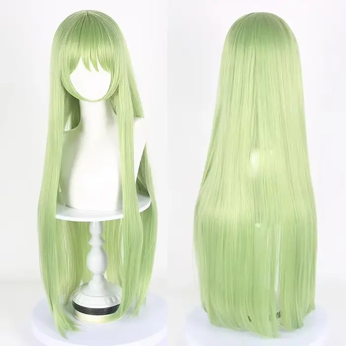 Perruque synthétique longue et droite de haute qualité, verte, pour cosplay de personnage de bande dessinée, perruque pour reality show