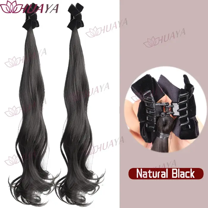 Pinces à cheveux en velours avec nœud et oreilles d'elfe