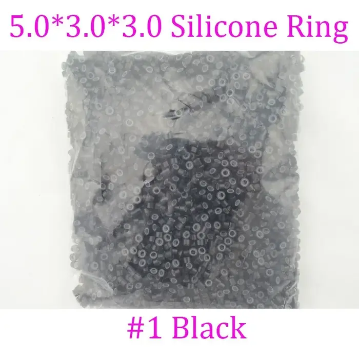 Anges 5000 pièces/sac 5.0*3.0*3.0mm anneaux en Silicone microliens perles de cheveux pour Dreadlock plume Extensions