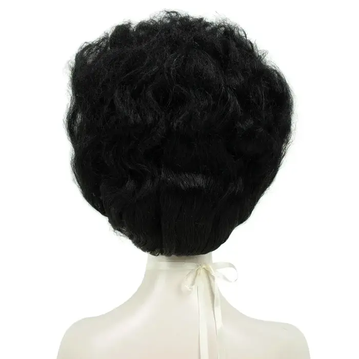 Perruque afro noire et blanche en forme de ruche