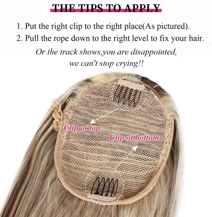 Extensions de queue de cheval longues blondes