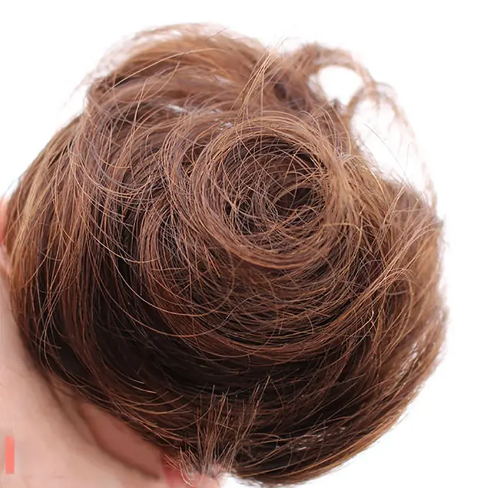 Chignon synthétique ondulé bouclé en désordre, Extension capillaire à Clip, faux cheveux pour femmes, épingles à cheveux, sourcils noirs
