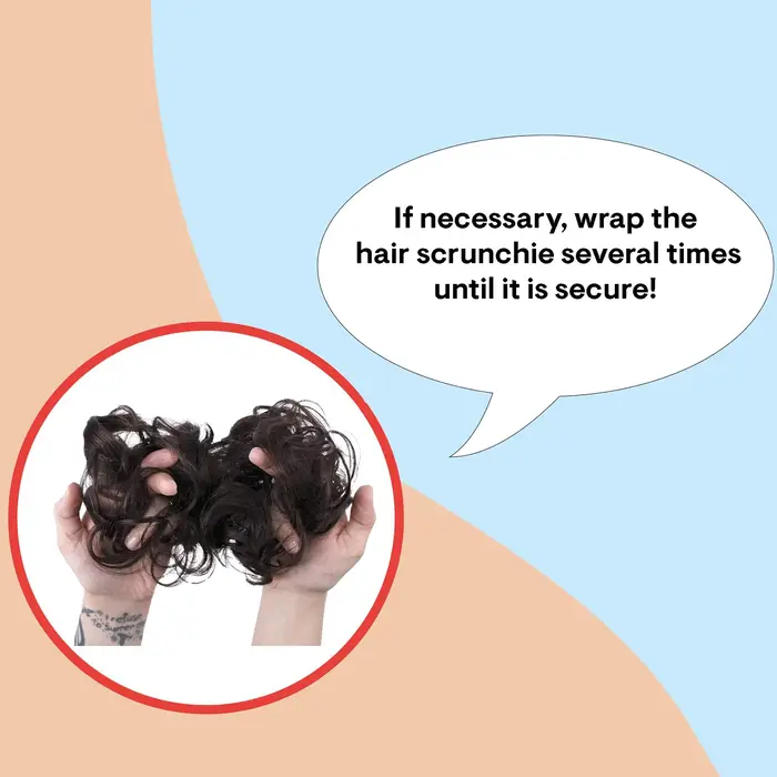Chignon synthétique bouclé et désordonné gris foncé