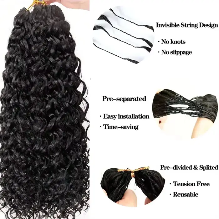 Extensions de cheveux humains bouclés birmanes en crochet, cheveux naturels bruts, ondulations profo