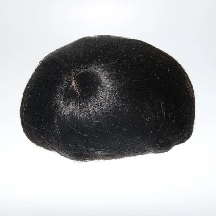 Base en soie hommes toupet de cheveux humains remplacement de cheveux système de postiches toutes le