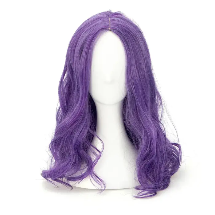Evie-Perruque Cosplay Longue et Ondulée Bleue pour Femme, Cheveux Synthétiques de Style Degré de Cha