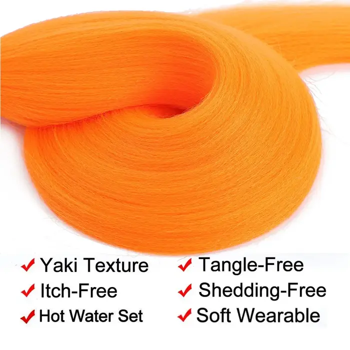 Extensions de cheveux synthétiques Yaki souples pré-étirées
