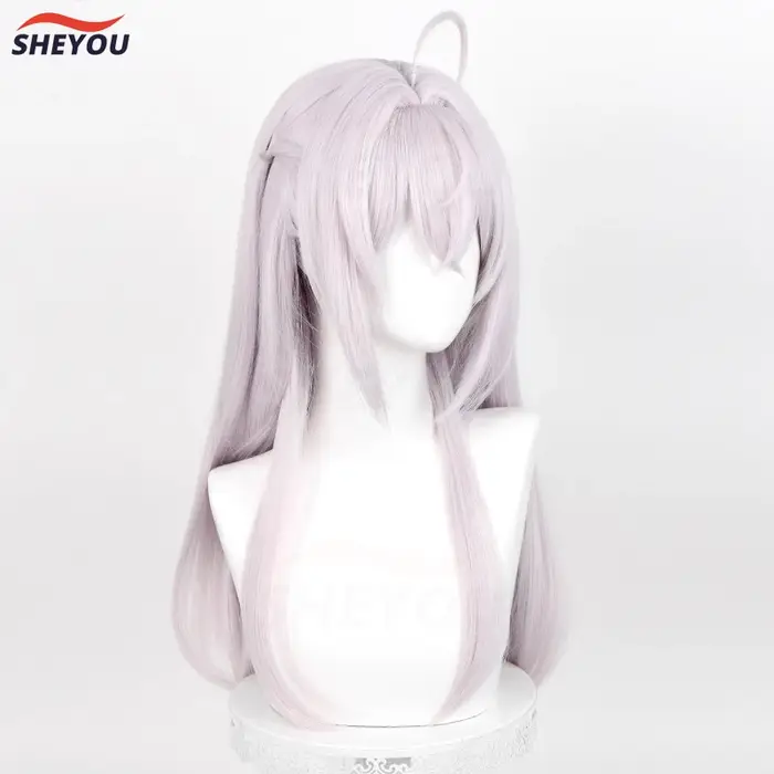 Alya-Perruque Cosplay Synthétique Longue Droite Gris Rose Alisa Mikhailova Kujou