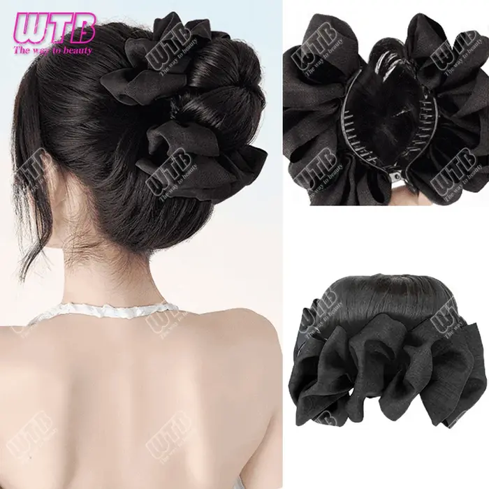 Nouvelle mode femmes chignon synthétique avec accessoires de cheveux pince à saisir Maruko tête perruque