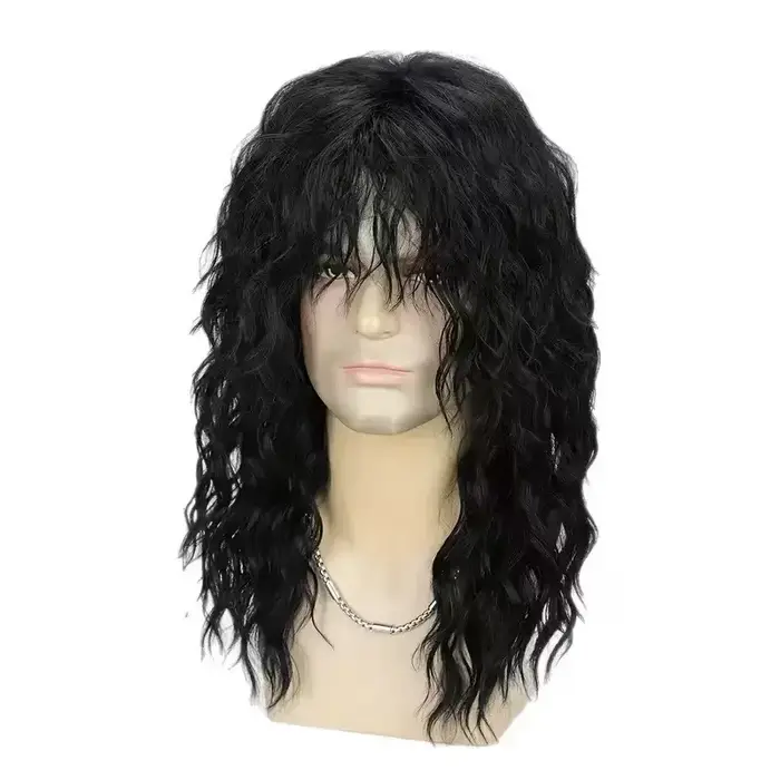 Perruque synthétique Rock de 18 pouces pour hommes/femmes