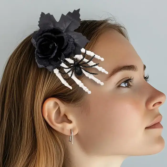 Pince à cheveux en forme de squelette d'araignée pour Halloween