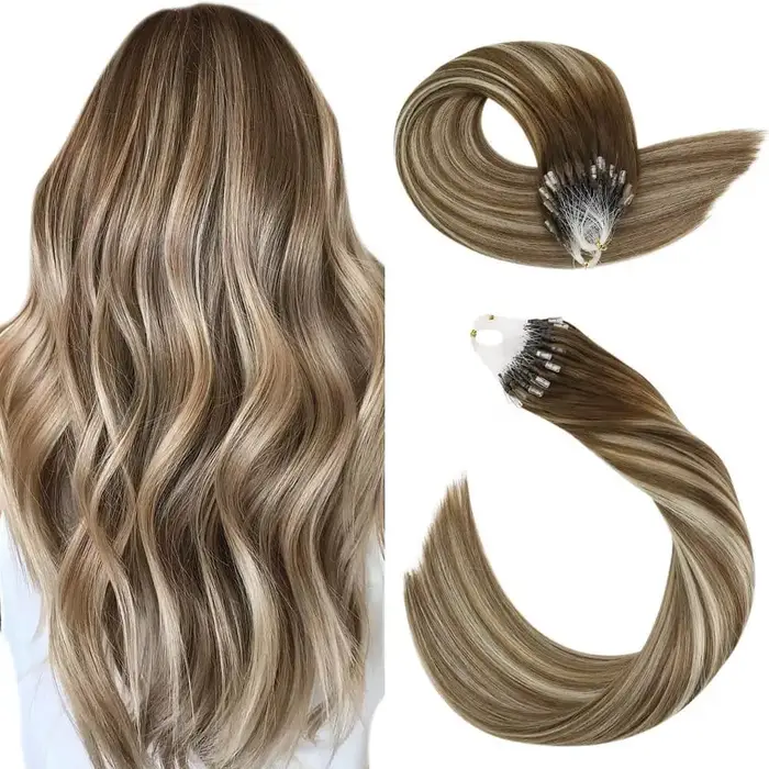 Ugeat Micro boucle Extensions de cheveux humains vrais
