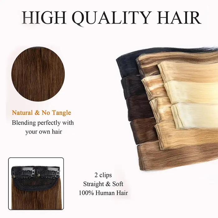 Extensions de cheveux naturels à clipser